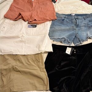 Lot 5 plus size shorts, skort and mini skirt various brands nwt 22W